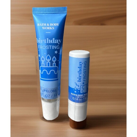 Bath & Body Works 2-Pack BIRTHDAY FROSTING Gloss & Balm Lip Set - Picture 1 of 6